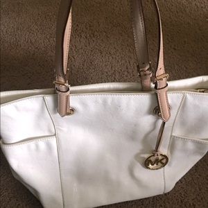 Michael Kors MK purse bag logo cream authentic